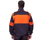 Algodón anaranjado 100% de las chaquetas del trabajo industrial del color del contraste con las mangas desmontables