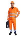 Altos uniformes anaranjados del trabajo de la visibilidad con la cremallera bidireccional resistente y los puños Elasticated 
