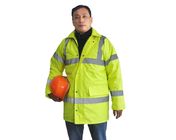 Chaquetas revestidas del trabajo industrial de la PU, chaqueta reflexiva del invierno del amarillo de la seguridad 