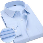 Camisas para hombre blancas/azules de la indumentaria de oficina informal de secado rápido con la resistencia de Pilling